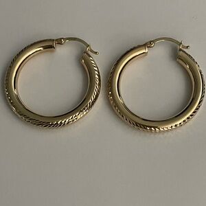 14K Yellow Gold Hoop Earrings